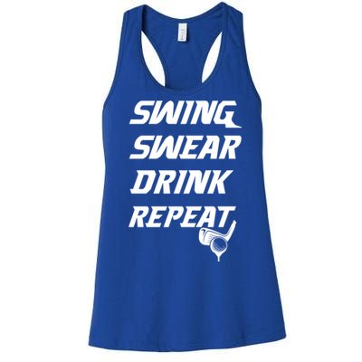 Swing Swear Repeat Golf Golfing Gag Gift Gift Women's Racerback Tank