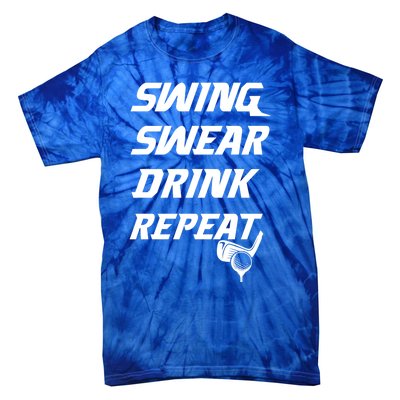 Swing Swear Repeat Golf Golfing Gag Gift Gift Tie-Dye T-Shirt