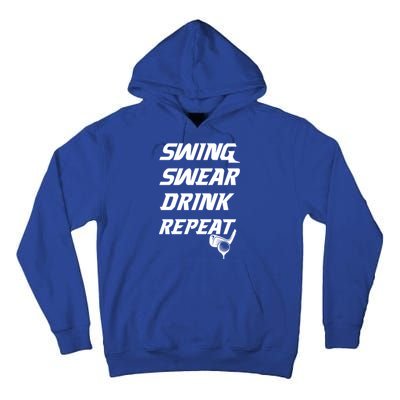 Swing Swear Repeat Golf Golfing Gag Gift Gift Tall Hoodie