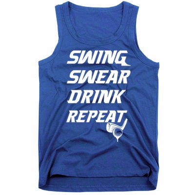 Swing Swear Repeat Golf Golfing Gag Gift Gift Tank Top