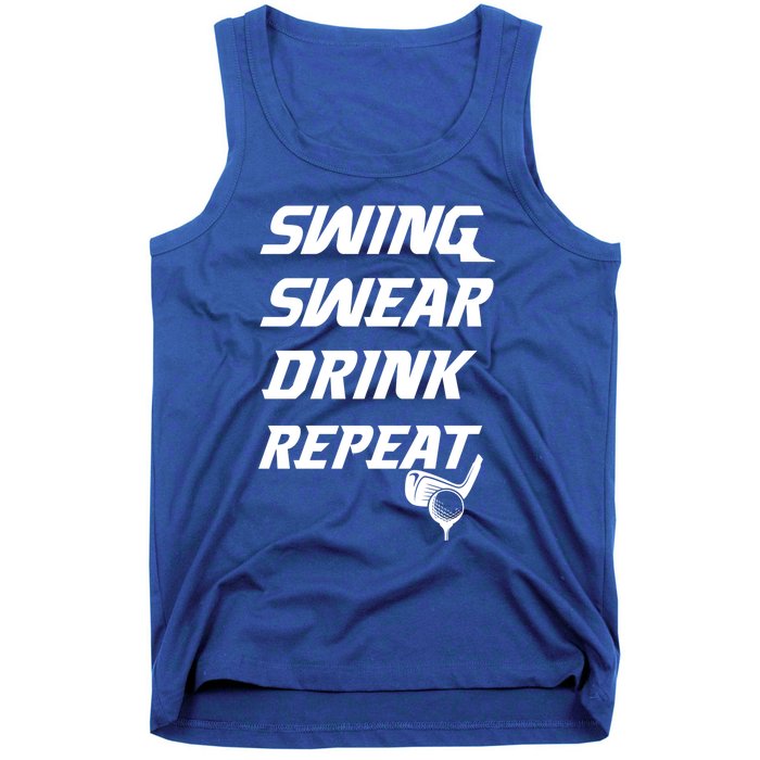 Swing Swear Repeat Golf Golfing Gag Gift Gift Tank Top