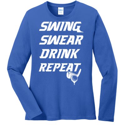 Swing Swear Repeat Golf Golfing Gag Gift Gift Ladies Long Sleeve Shirt