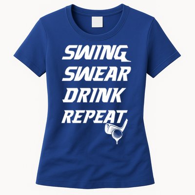 Swing Swear Repeat Golf Golfing Gag Gift Gift Women's T-Shirt