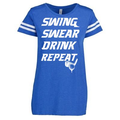 Swing Swear Repeat Golf Golfing Gag Gift Gift Enza Ladies Jersey Football T-Shirt