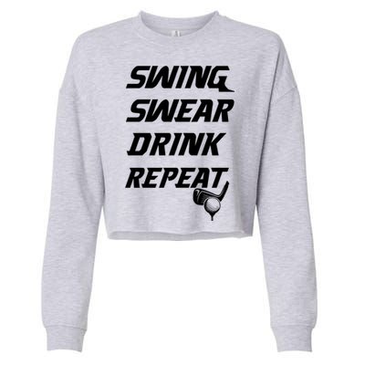 Swing Swear Repeat Golf Golfing Gag Gift Gift Cropped Pullover Crew