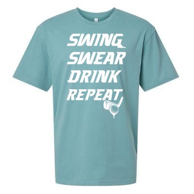 Swing Swear Repeat Golf Golfing Gag Gift Gift Sueded Cloud Jersey T-Shirt