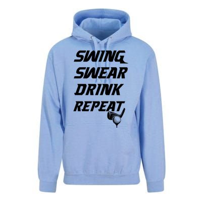 Swing Swear Repeat Golf Golfing Gag Gift Gift Unisex Surf Hoodie