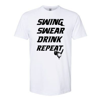 Swing Swear Repeat Golf Golfing Gag Gift Gift Softstyle CVC T-Shirt