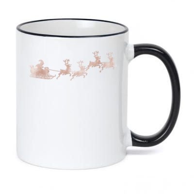 Santa Sleigh Rose Vintage Reindeer Xmas Xmas Winter Gift 11oz Black Color Changing Mug