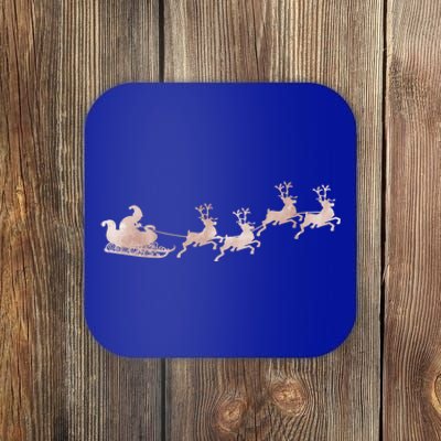 Santa Sleigh Rose Vintage Reindeer Xmas Xmas Winter Gift Coaster