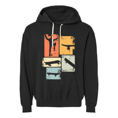 Skater Skateboarder Retro Skateboard Garment-Dyed Fleece Hoodie