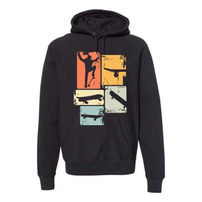 Skater Skateboarder Retro Skateboard Premium Hoodie