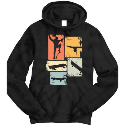 Skater Skateboarder Retro Skateboard Tie Dye Hoodie