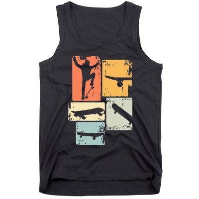 Skater Skateboarder Retro Skateboard Tank Top