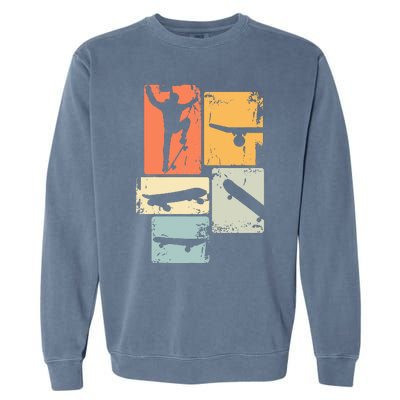 Skater Skateboarder Retro Skateboard Garment-Dyed Sweatshirt