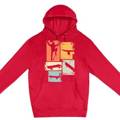 Skater Skateboarder Retro Skateboard Premium Pullover Hoodie