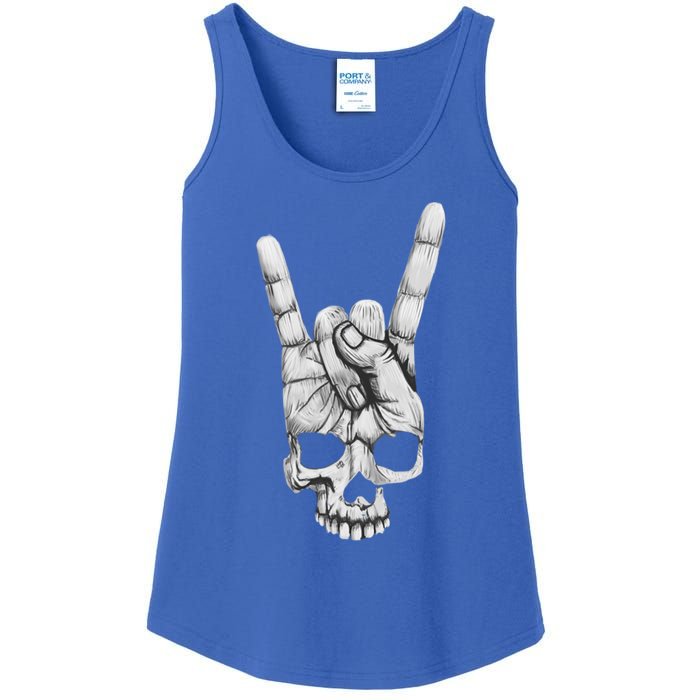 Skull Skeleton Rock Hand Halloween Costume Cool Bones Gift Ladies Essential Tank