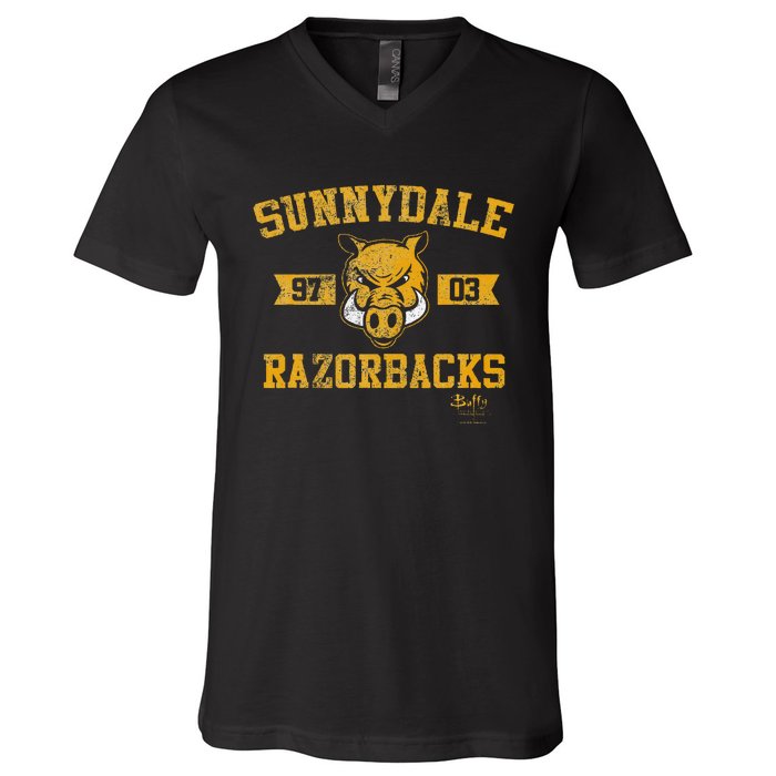 Slayer Sunnydale Razorbacks Collegiate V-Neck T-Shirt