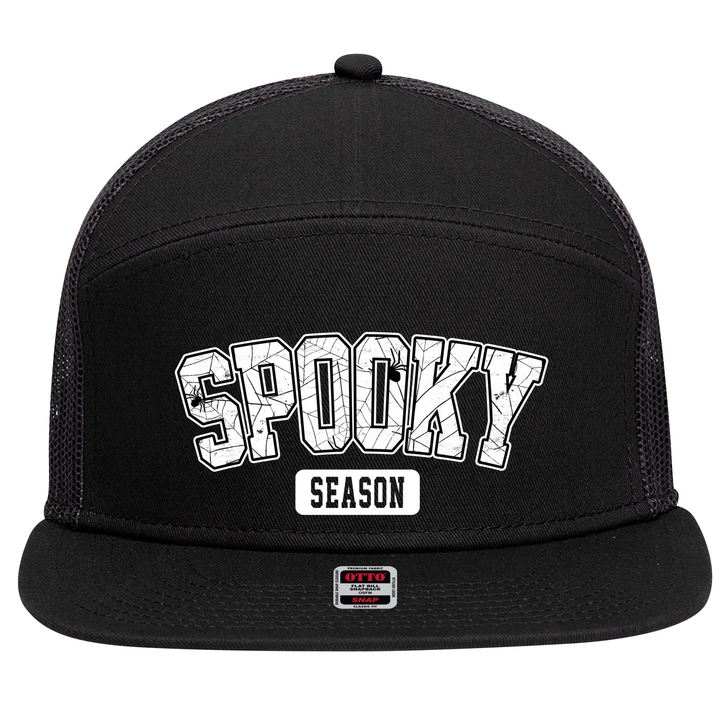 Spooky Season Retro Halloween 7 Panel Mesh Trucker Snapback Hat