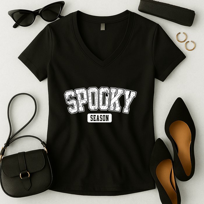 Spooky Season Retro Halloween Women's V-Neck T-Shirt