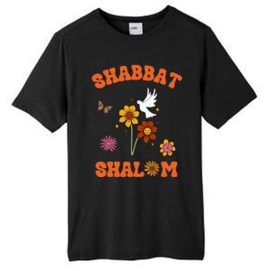 Shabbat Shalom Retro 60s 70s Groovy Hippie Flowers Peace Tall Fusion ChromaSoft Performance T-Shirt