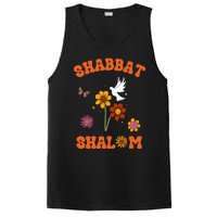 Shabbat Shalom Retro 60s 70s Groovy Hippie Flowers Peace PosiCharge Competitor Tank