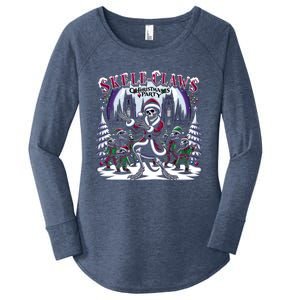 Skeleton Santa Riding T Rex Dinosaur Funny Christmas Meaningful Gift Women's Perfect Tri Tunic Long Sleeve Shirt