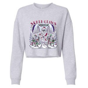 Skeleton Santa Riding T Rex Dinosaur Funny Christmas Meaningful Gift Cropped Pullover Crew