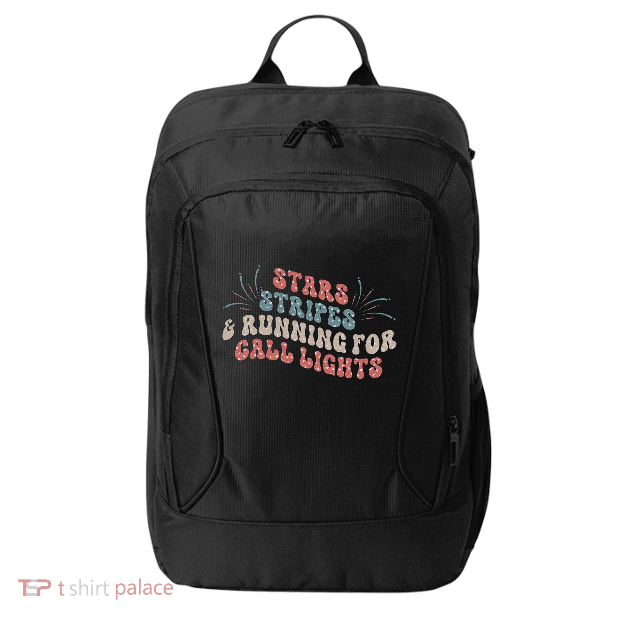 Stars Stripes Running For Call Lights CNA Nurse 4th of July City Backpack