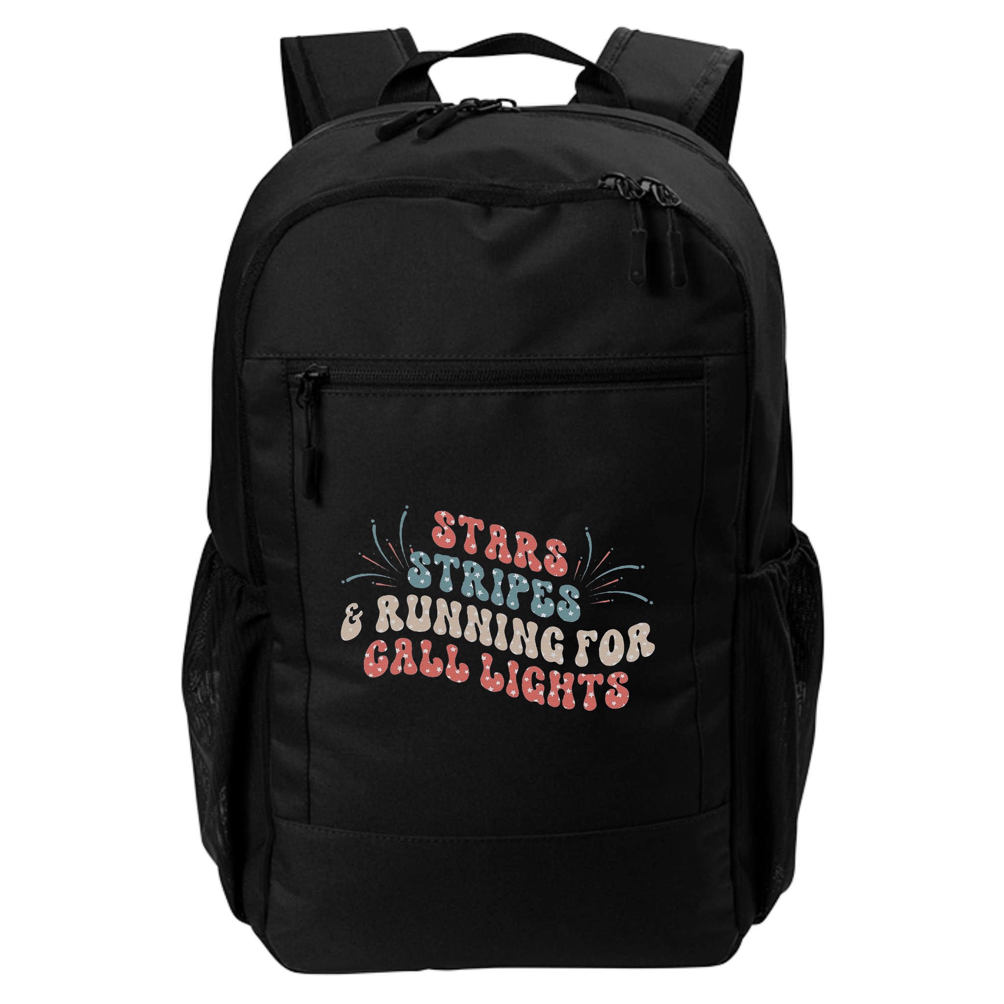 Stars Stripes Running For Call Lights CNA Nurse 4th of July Backpack