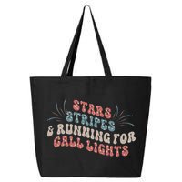 Stars Stripes Running For Call Lights CNA Nurse 4th of July 25L Jumbo Tote