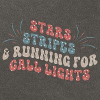 Stars Stripes Running For Call Lights CNA Nurse 4th of July Cotton Canvas Backpack