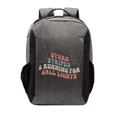 Stars Stripes Running For Call Lights CNA Nurse 4th of July Vector Backpack