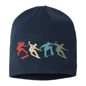 Skateboard Skateboarding Retro Gift For Skateboarders Sustainable Beanie