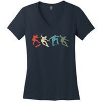 Skateboard Skateboarding Retro Gift For Skateboarders Women's V-Neck T-Shirt