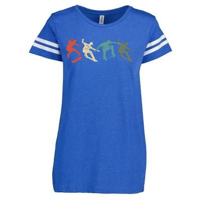 Skateboard Skateboarding Retro Gift For Skateboarders Enza Ladies Jersey Football T-Shirt