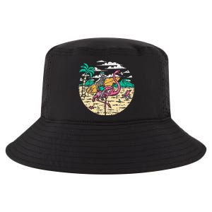 Skeleton Surfer Riding Flamingo Halloween Costume Surfing Cool Comfort Performance Bucket Hat