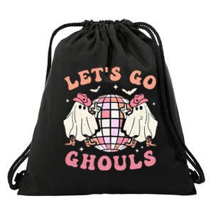 Spooky Season Retro Ghost Halloween Groovy Party Drawstring Bag