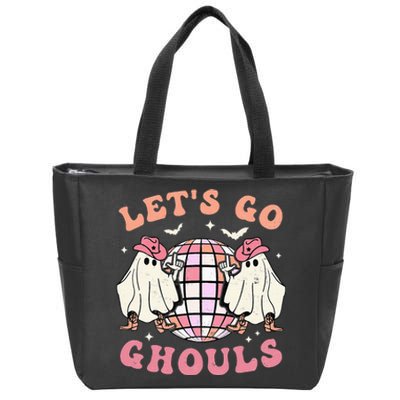 Spooky Season Retro Ghost Halloween Groovy Party Zip Tote Bag