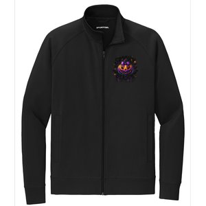 Spooky Season Retro Halloween Pumpkin Stretch Full-Zip Cadet Jacket