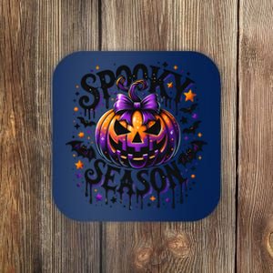 Spooky Season Retro Halloween Pumpkin Coaster