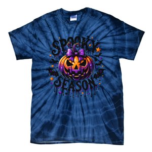 Spooky Season Retro Halloween Pumpkin Tie-Dye T-Shirt