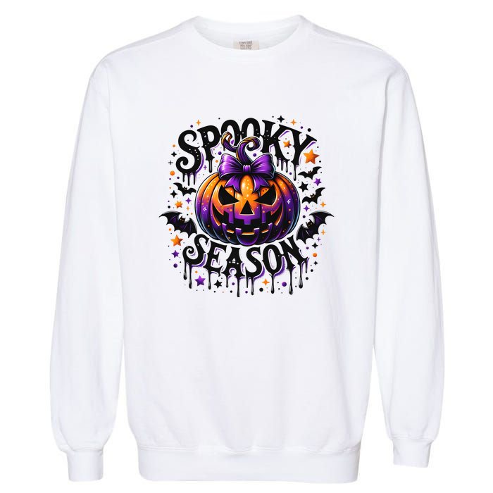 Spooky Season Retro Halloween Pumpkin Garment-Dyed Sweatshirt