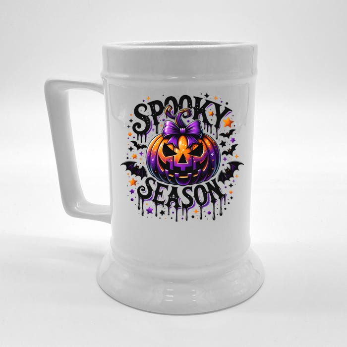 Spooky Season Retro Halloween Pumpkin Beer Stein