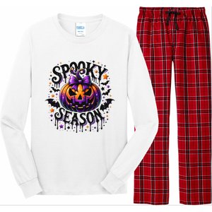 Spooky Season Retro Halloween Pumpkin Long Sleeve Pajama Set