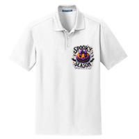 Spooky Season Retro Halloween Pumpkin Dry Zone Grid Polo