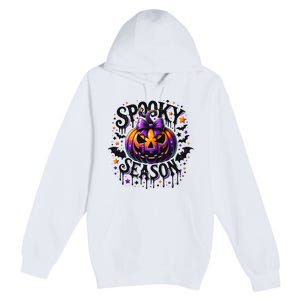 Spooky Season Retro Halloween Pumpkin Premium Pullover Hoodie