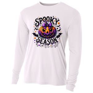 Spooky Season Retro Halloween Pumpkin Cooling Performance Long Sleeve Crew