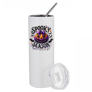 Spooky Season Retro Halloween Pumpkin Stainless Steel Tumbler