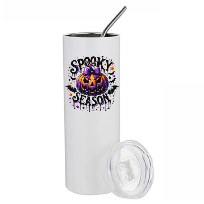 Spooky Season Retro Halloween Pumpkin Stainless Steel Tumbler